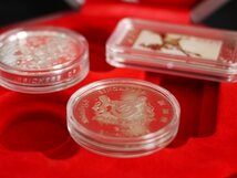 未使用 シンガポール ミント 2002年 旧正月記念 限定3000セット The Singapore Mint プルーフコイン S$10 2枚 銀貨 純銀 999 & Cu/Ni 貨幣_画像6