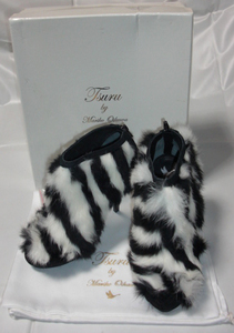  sale!tsurubaima Rico o squid waTSURU BY MARIKO OIKAWA rabbit fur open tu bootie 37. bargain. 