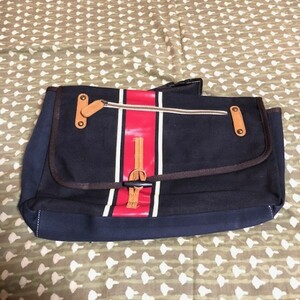 [ with translation special price ] message bag new goods unused navy . cloth made 