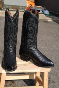  new goods Tony Lama western boots black Ostrich 7EE