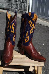  new goods ru Casey classic western boots dense brown two-tone color - cut .... skill 7B