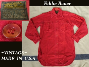 70s ビンテージ 黒 ピラミッドタグ Eddie Bauer ネルシャツ 赤 USA アメリカ製 vintage エディバウアー outdoor