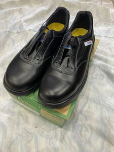  green safety leather made light weight urethane 2 layer bottom general electrostatic safety shoes 25cm ESG3211 unused storage goods 