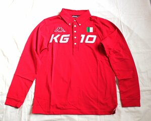 * бесплатная доставка! Kappa /Kappa[ одежда для гольфа стрейч рубашка-поло с длинным рукавом * красный *M* обычная цена \8.800] б/у одежда. gplus Hiroshima ① 2212s3