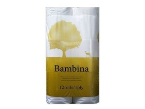  toilet to paper single Bambi -na single 60m 12 roll X8 pack 