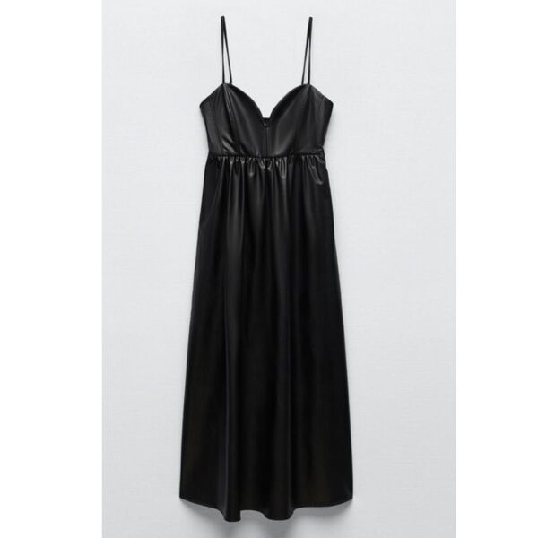 ZARA フェイクレザー キャミワンピ xs