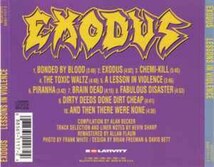 ＊中古CD EXODUS/LESSONS IN VIOLENCE 1992年作品ベストアルバム ベイエリア・スラッシュ DEATH ANGEL TESTAMENT DARK ANGEL ANTHRAX_画像2