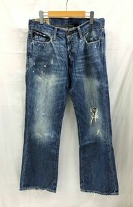 アバクロ Abercrombie & Fitch ジーンズ 836514 KILBURN ローライズ メンズ W30 ブルー系 ペイント ダメージ加工 デニムパンツ 22080803i3