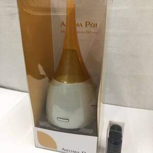 未使用 ELAiCE エレス AromaPot アロマポット 超音波 アロマ加湿器 アロマディフューザー オレンジ アロマオイル付き セット 22111402の画像1