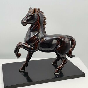 [ unused ] Kutani . main ornament . horse .. horse 10 two main . luck better fortune Kutani box attaching fine art industrial arts ceramic art ornament antique objet d'art interior [100e988]