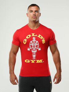 * Gold Jim T-shirt S/M/L red red *GOLDGYMGOLDS GYMGOLD'S GYM.tore body Bill 