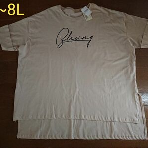 大きいサイズ◆袖ロールアップTシャツ チュニック 6L~8L オーバーサイズ