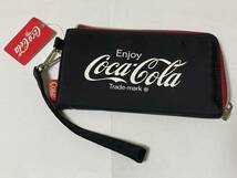 Coca-Cola コカ・コーラ ロングウォレット ブラック ナイロン系素材 展示未使用品_画像1