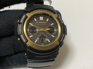 カシオ CASIO Gショック G-SHOCK タフソーラー Tough Solar Black & Gold ブラック & ゴールドシリーズ AWG-M100SBG-1AJF 展示品