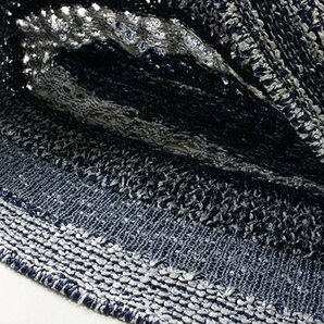CHANEL ◆ ノースリーブ ニットワンピース (ネイビー) 42サイズ 透かし編み ひざ丈 スカート シャネル ◆ZX18の画像7