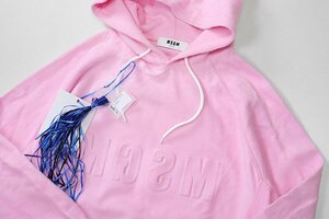 ★未使用 MSGM 立体ロゴ パーカー スウェット （サイズXL ピンク）インサイドアウト SSENSE エムエスジーエム◆WX2