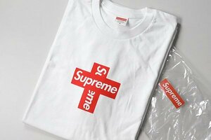 ★未使用 SUPREME◆クロスボックスロゴ Tシャツ （XLサイズ 白×赤） 半袖 Cross Box Logo Tee　シュプリーム◆ZX6