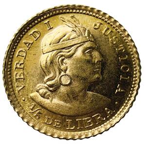Перувианская статуя Статуя Золотая монета 1968 1,45G 22 Золото -желтое золото коллекция антикварная монета золото