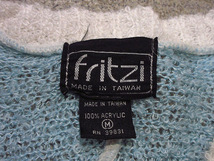 ビンテージ70's●fritziレディースVネックストライプアクリルセーターsize M●221218i2-w-swr 1970sレトロニットカラフル_画像4