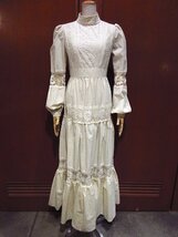 ビンテージ70's●GUNNE SAX by Jessicaフラワーレース長袖ワンピース生成りsize 11●221220c1-w-lsdrs 1970sウェディングドレス_画像1