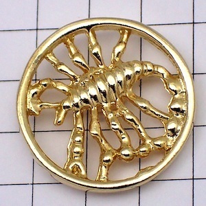  pin badge * horoscope gold color. . seat . sleigh seat * France limitation pin z* rare . Vintage thing pin bachi