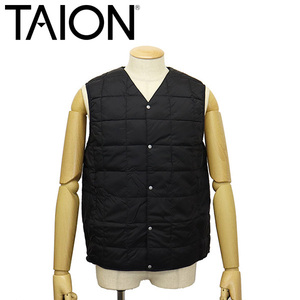 TAION (タイオン) 001 V NECK BUTTON DOWN VEST ボタンダウンベスト TA001 BLACK XL