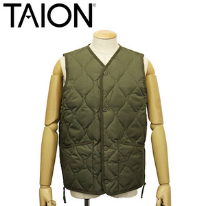 TAION (タイオン) 001BML-1 MILITALY V NECK BUTTON DOWN VEST ボタンダウンベスト TA002 D.OLIVE L