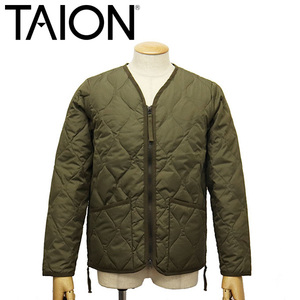 TAION (ta ion ) 101ZML-1 MILITALY ZIP V NECK DOWN JKT Zip down jacket TA007 D.OLIVE XL