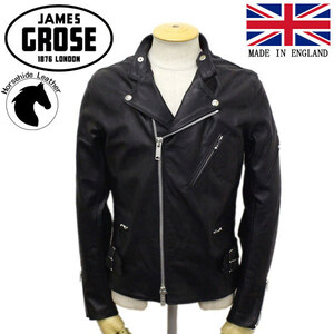 JAMES GROSE (ジェームスグロース) G08-12 MEN'S KANSAN HHL JKT (メンズ カンサン ホースハイド レザージャケット) BLACK JG016-36