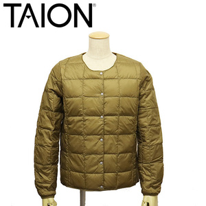 TAION (タイオン) W104 WOMENS CREW NECK BUTTON DOWN JKT ボタンダウンジャケット レディース TA006 BEIGE L