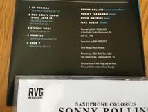 ★RVG RIMASTERS 高音質 リマスター盤！PRESTIGE ソニー・ロリンズ＋トミー・フラナガン・トリオ SONNY ROLLINS＋TOMMY FLANAGAN TRIO_画像2