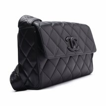 1円美品☆シャネル☆ラムスキン　マトラッセ　25cm　マグネットロック　ワンショルダー　黒　Ｇ金具【CHANEL】_画像3