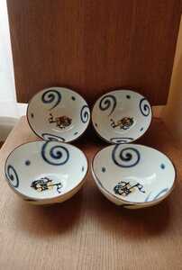 * large sumo blue and white ceramics .. army distribution ellipse pot 4 piece set blue and white ceramics middle pot bowl . volume gold paint Japanese-style tableware ceramics salad bowl blue Indigo 