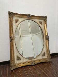エレガントで優雅な雰囲気のウォールミラー オーバル ゴールド アンティーク調壁掛け鏡 ロココ フレンチ
