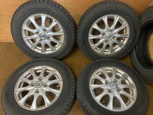 送料無料　バリ溝　スタッドレス　アルミホイール4本セット ダンロップ WINTER MAXX WM01 145/80R13 13×4.00B