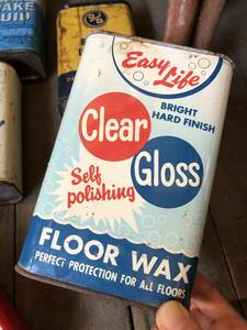 即決 Easy Life FLOOR WAX ヴィンテージ ワックス オイル缶 / 家具 アメリカン ガレージ ジャンクパーツ 工具 インダストリアル