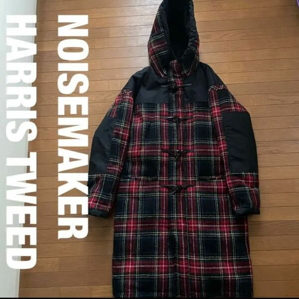 NOISEMAKER HARRIS TWEED チェック　ダウンダッフル　コート　