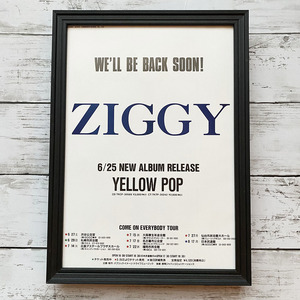 額装品◆ZIGGY YELLOW POP /90年代/ポスター風広告/A4サイズ額入り/アートフレーム　YR17-1