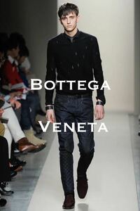 11.12ＡＷ.国内正規品■BOTTEGA VENETA/ボッテガ/ニットセーター Vネック 46/M 穴あきデザイン加工/美品 ランウェイ着用 モヘアニット