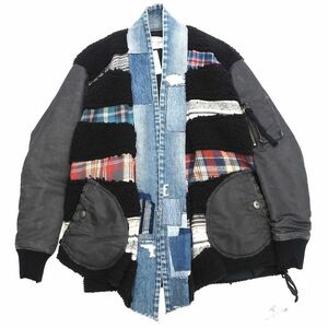 J0262S 未使用品 20AW GREG LAUREN/着物 ジャケット 【サイズ：2】 定価330000円 SCRAPWORK KIMONO コート グレッグローレン