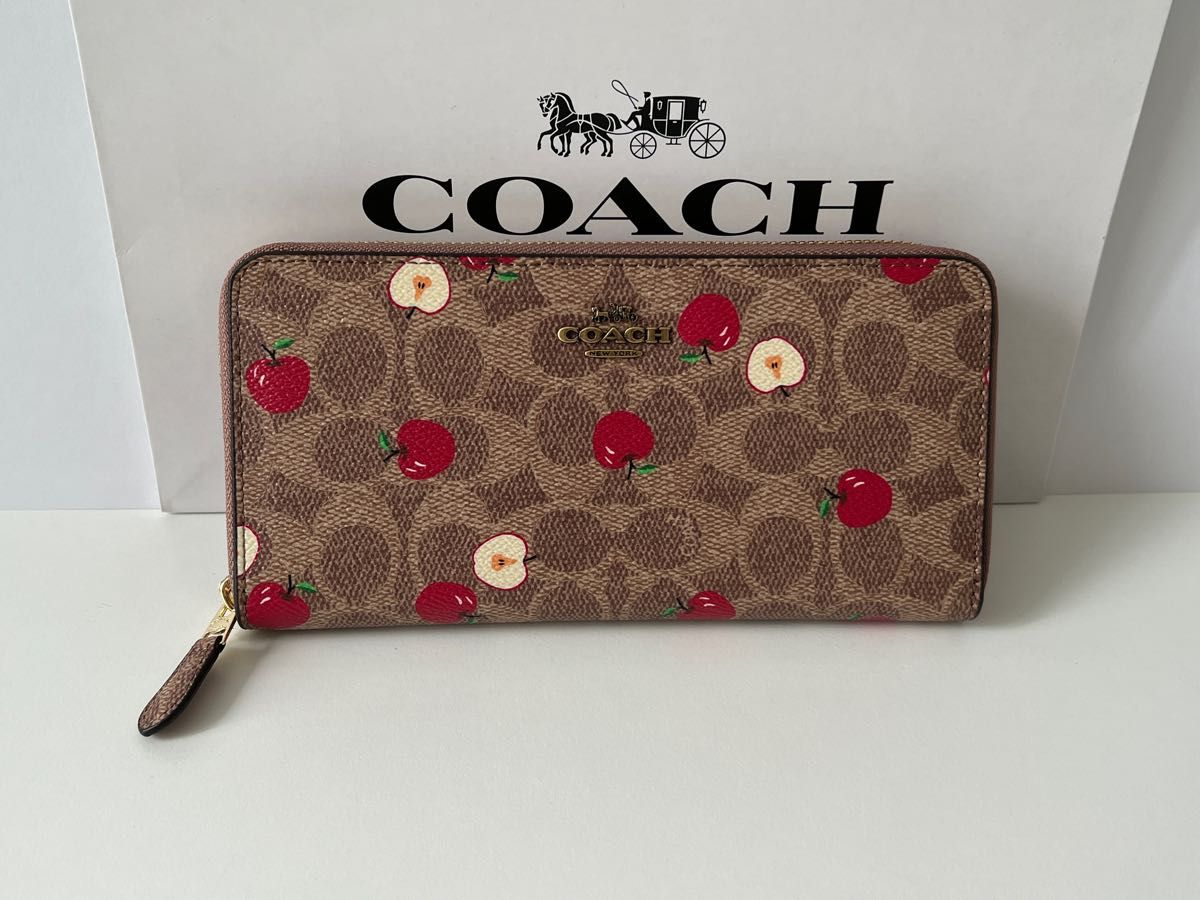 超歓迎された COACH コーチ 新品 長財布 茶 黒 赤 レディース 小物