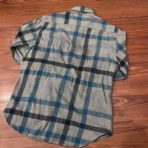 【OLD NAVY】メンズ　ビンテージ フランネルシャツ　size/ S　グレー系チェック　低起毛　オールドネイビー_画像4