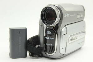 【録画確認済み】ビクター Victor MiniDV GR-D750 200x DIGITAL ZOOM 34x OPTICAL ZOOM バッテリー付き ビデオカメラ C875