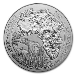 [保証書・カプセル付き] 2021年 (新品) ルワンダ「オカピ」純銀 1オンス 銀貨