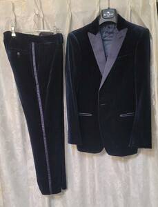 ETRO Etro men's suit set deep navy blue color bell bed series peiz Lee pattern 48 beautiful goods 