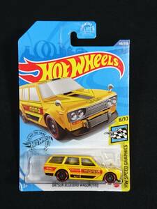 ★ホットウィール★Kroger限定 横長メッシュグリル① DATSUN BLUEBIRD 510 WAGON ダットサン ブルーバード 510ワゴン 黄/momo HotWheels