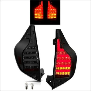 トヨタ アクア NHP10 インナークロームメッキ スモーク ファイバー LED テールランプ 左右 ハイフラ防止抵抗付き 流れるウィンカー 送込