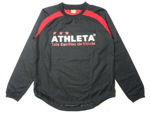 ★良品!!ATHLETA★ピステM/黒赤アスレタ長袖シャツメンズジャケットジャージフットサルサッカーウェアカフェドブラジル