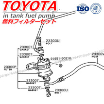 セリカ GA61 MA61 MA63【燃料ポンプ フューエルポンプ】23220-43070 23300-79265 インタンク リペアキット 燃料フィルター_画像3