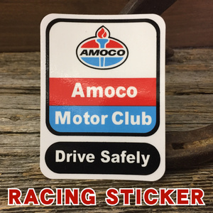 Amoco モータークラブ ステッカー ◆ シール アモコ 燃料 フィルム製 JLST63